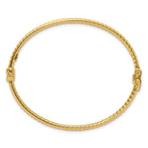 14K Polished and Textured 3.00mm Hinged Oval Bangle Bracelet
